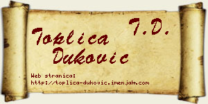 Toplica Duković vizit kartica